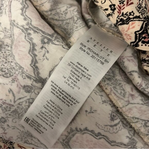 ❤️ Atelier Reve Floral Paisley Boho Blouse 36 or 6 - Picture 10 of 13